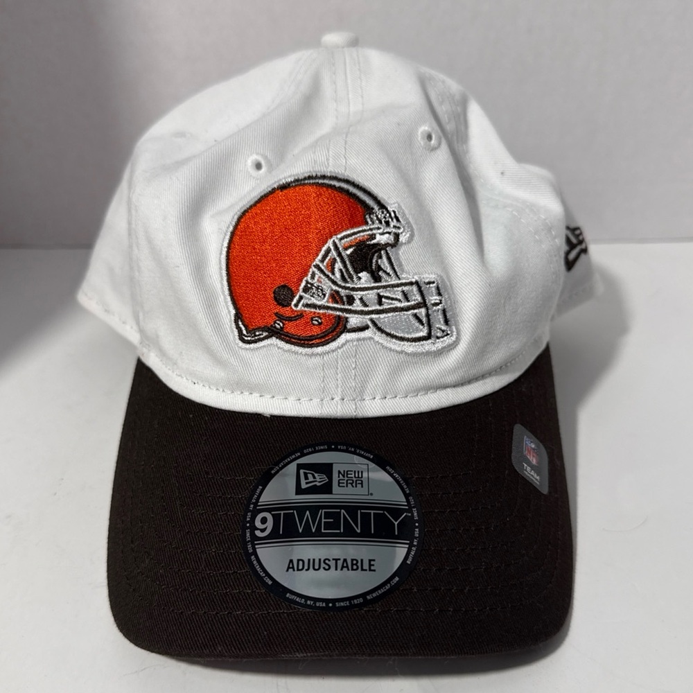New Era Cleveland Browns White and Brown Cap with Orange Logo